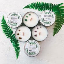 Load image into Gallery viewer, Gemstone Soy Wax Candle - Silver Tin